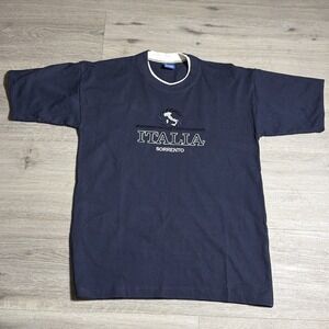 Vintage Italia Sorrento T Shirt Made in Italy Navy Medium